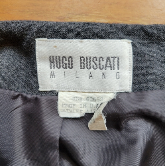 VINTAGE Hugo Buscanti Milano pleated grey skirt - Picture 3 of 5